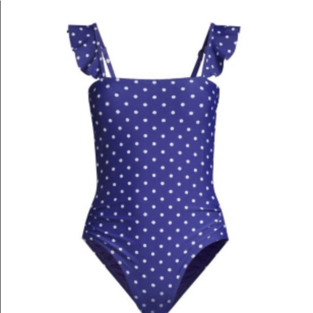 Jones of New York- One Piece Blue Polk a Dot Bathing Suit